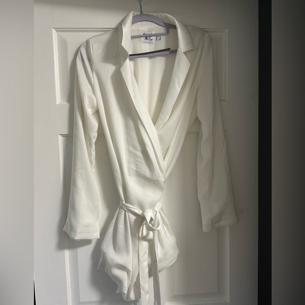 Princess Polly white wrap dress